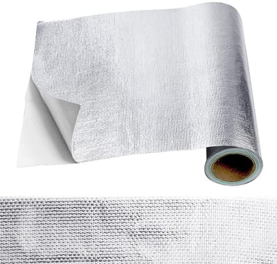 Dailygoods- Warmtebeschermmat 60 x 280 cm - Aluminium Isolatie - Zelfklevende Beschermmat - Hittebescherming - Aluminized Glasvezel - Praktische Isolatie - Isolatiemateriaal