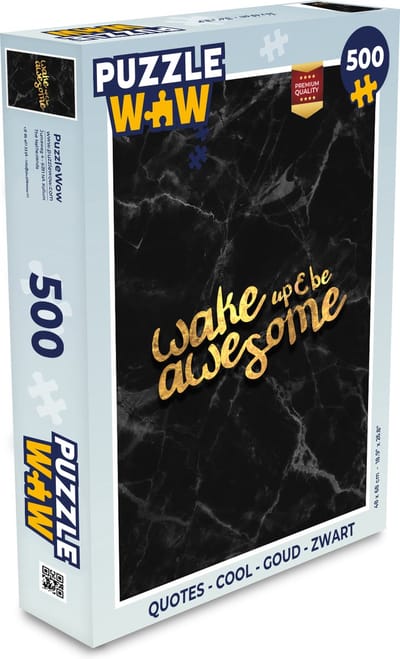 Puzzel Quotes - Cool - Goud - Zwart - Legpuzzel - Puzzel 500 stukjes