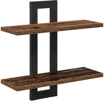 vidaXL - Zwevende - schappen - Oud - hout - 40 - x - 15 - x - 40 - cm - Bewerkt - hout