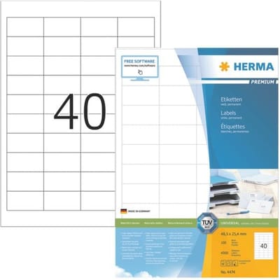 Herma premium-etiketten nr. 4474 op A4-bladen, 4400 etiketten, 100 vellen