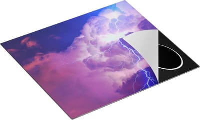 Chefcare Inductie Beschermer Blikseminslag tussen de Wolken - Onweer - 60x50 cm - Afdekplaat Inductie - Kookplaat Beschermer - Inductie Mat