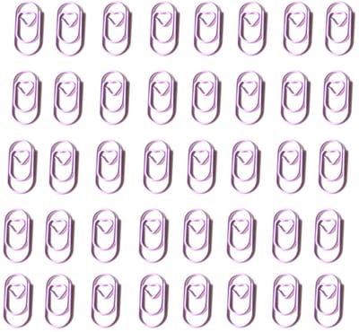 Metalen paperclips – 130-stuksverpakking – Hartvormig – Kleine paperclips / bladwijzers – Geschikt voor boeken, papieren, notities, kaarten, posters en foto's – 1 x 25 x 23 mm