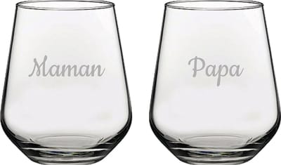 Drinkglas gegraveerd - 42,5cl - Maman & Papa