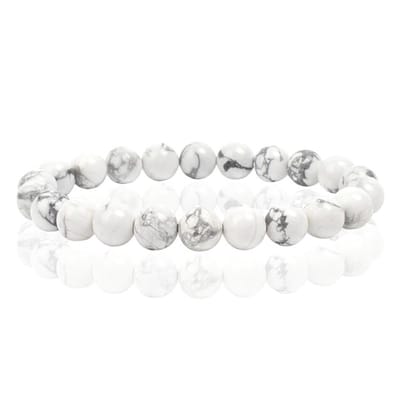 Natuursteen Armband met 8mm Kralen Memphis - White Howlite