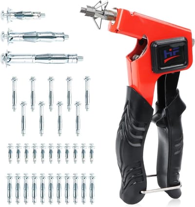 ByShane - Montagetang set voor holle ruimtepluggen - 34 metalen pluggen - set met schroeven - 3 maten - holle deuvelset - M3/M4/M5/M6/M8 Molly-schroefgereedschap - handige holle ruimtepluggenset