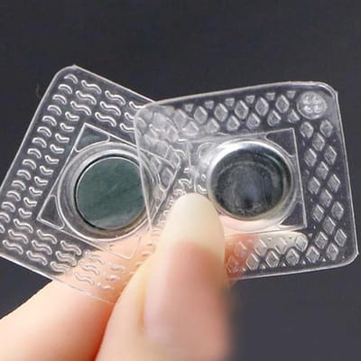 2 paires Bouton Magnétique PVC Fort, Bouton Caché Invisible, Bouton Magnétique en Pierre Aimantée Revêtue, Accessoires de Couture DIY 12*2mm