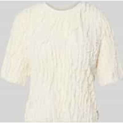 T-shirt met ruches en ronde hals