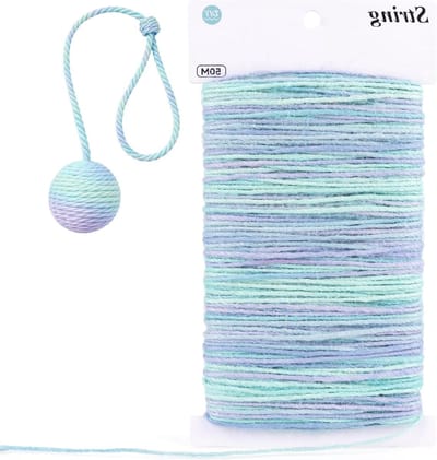 Natuurlijke jute touw van 2 mm in mintgroen, 50 meter lang, perfect voor decoratie, haken en cadeauverpakking