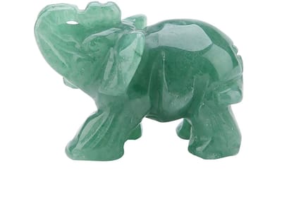 Dailygoods- Jade Beeldje Handgesneden - Olifant Beeldje - Decoratie - Geluksornament - 2 cm - Groen