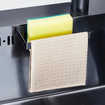 Dailygoods- Sponshouder Roestvrij Staal - Vaatdoekhouder - Gootsteen Caddy - Zelfklevend - Waterdicht - Compact Ontwerp - Gootsteencaddy
