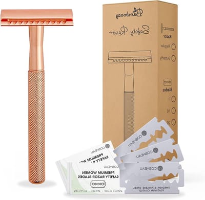 RVS Safety Razor 20 scheermesjes Rose Gold Goud voor vrouwen - Duurzaam en Zero Waste