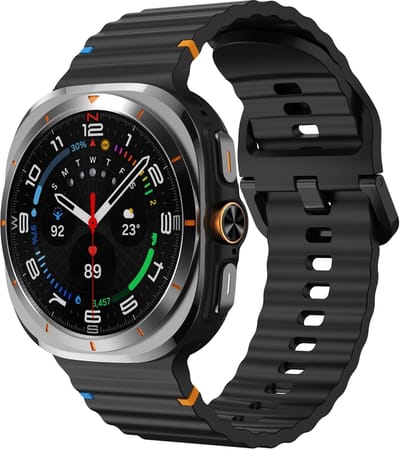 By Qubix - smartwatch bandje - Compatible Samsung bandje - Wave Sport Band - Zwart - Geschikt voor Samsung Galaxy Watch Ultra / Ultra 2 - 47mm
