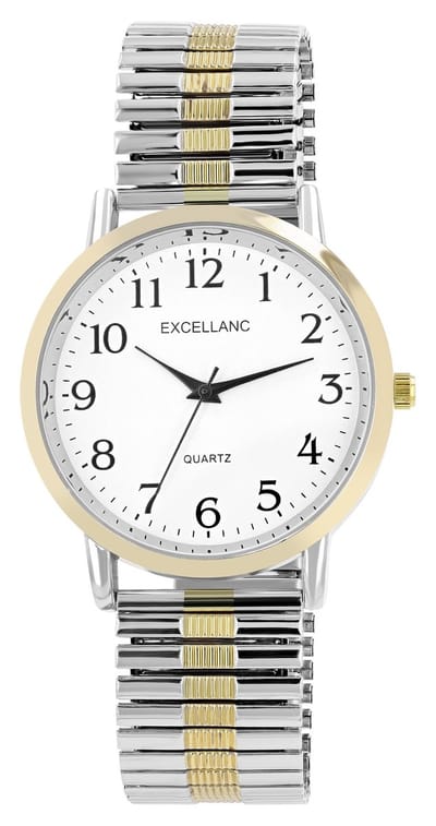 EXCELLANC Herenhorloge roestvrij staal Alex, Mineralglas