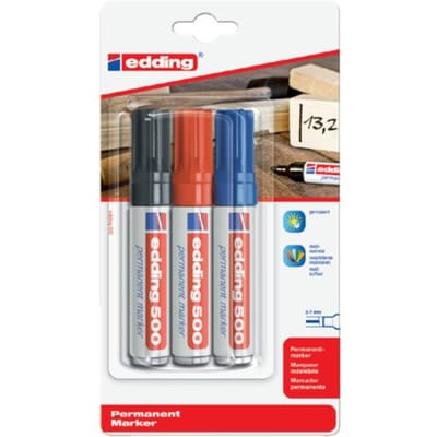 Viltstift edding 500 schuin assorti 2-7mm blister à 3 stuks