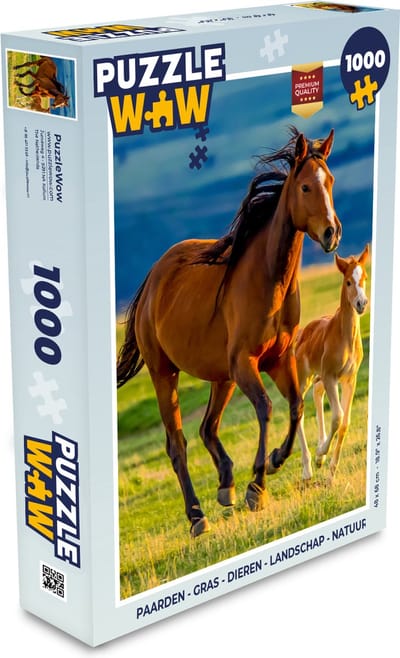 Puzzel Paarden - Gras - Dieren - Landschap - Natuur - Legpuzzel - Puzzel 1000 stukjes volwassenen