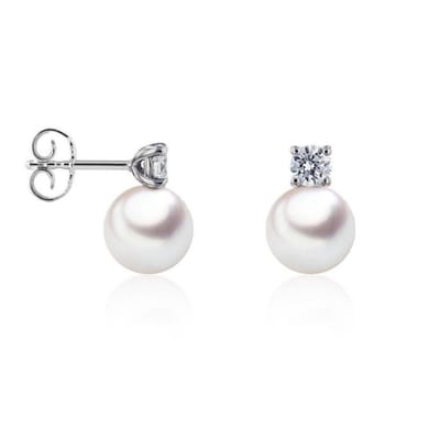 Luna-Pearls - 312.1609 - Oorbellen - 585/-Roze goud met Zoetwater gekweekte parel
