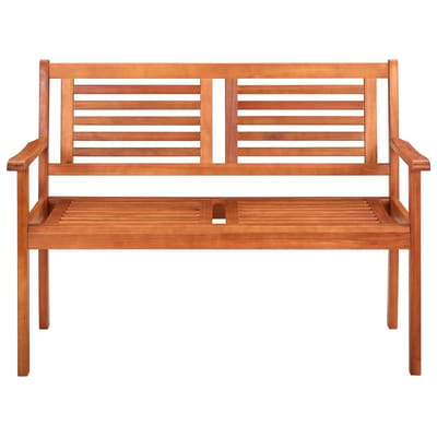 vidaXL - Tuinbank - 2-zits - met - kussen - 120 - cm - massief - eucalyptushout