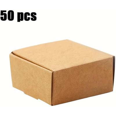 1set/50st kraft papieren doos met deksel papieren geschenkdoos voor bruidsmeisjesvoorstelgeschenk bruiloft verjaardag verpakking karton Pack of 50 beige