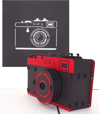 3D Verjaardagskaart Camera - Pop-up Wenskaart voor Fotoliefhebbers als Cadeau