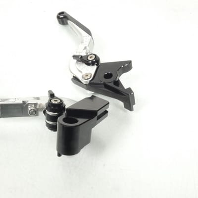 Levier frein droit Sifam pour Moto Kawasaki 650 Kle Versys Abs 2007 à 2008 alu CNC noir argent / paire Neuf