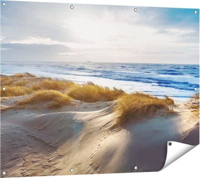 Gards Tuinposter Duinen en Zee - 120x90 cm - Tuindoek - Tuindecoratie - Wanddecoratie buiten - Tuinschilderij