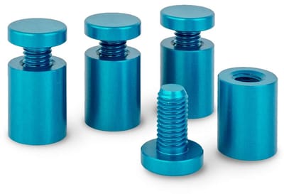 Aluminium Afstandhouders - Paneel Bevestiging - Glas Beveiligen - Weerbestendig Materiaal - 25mm Wandafstand - Blauw