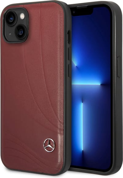Mercedes-Benz PU Leer Telefoonhoesje voor Apple iPhone 14 - Rood, Back Cover Bescherming