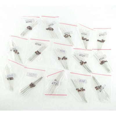 Kit 150 Diode - 15 Verschillende Modellen, 10 Van Elk 1n4727,1n4728,1n4729,1n4730,1n4732,1n4733,1n4734,1n4734,1n474747