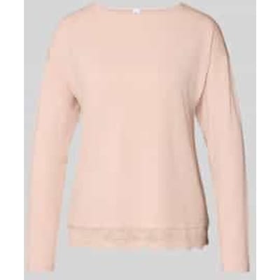 Regular fit shirt met lange mouwen en kant