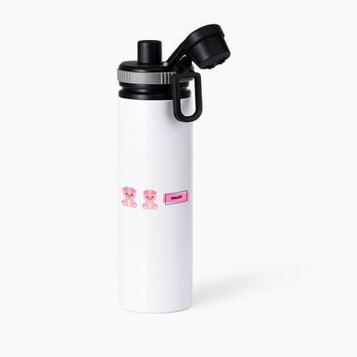 Hacebo® - Varkens met eigen naam waterfles met draaidop grijs - Varken - dieren liefhebbers - leuke cadeau voor iemand die van houdt van biggen - verjaardagscadeau - kado - gift - water fles - 850ML
