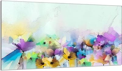 TMK ArtDeko – Glazen Beschermplaat voor Kookplaat – 90x52 cm – Bloemen – Gehard Glas – Meerdere Toepassingen