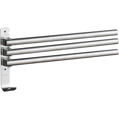 Uitdraaibare handdoekrekken met haken, 5-stangen, opvouwbare armen, badhanddoekhouder, wandmontage handdoekhouder Type 2 white
