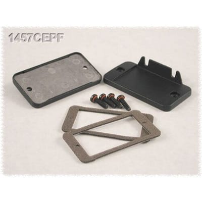 Hammond Electronics 1457CEP 1457CEP End plate Zonder flens (l x b x h) 5 x 59 x 31 mm Aluminium Zwart 2 stuk(s)