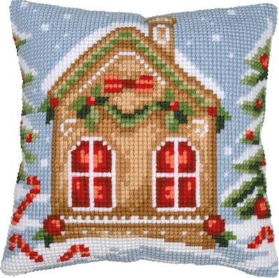 Vervaco - Kruissteekkussen kit - Kerst - Gingerbread house - PN-0214117 - Borduren - Borduurpakket - Borduurpakket volwassenen - Borduurpakket kind
