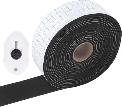JGS Premium - Viltglijders voor hardhouten vloeren - Zelfklevend - Krassen voorkomen - Geluidsisolatie - Zwart - 6m x 5cm x 3mm.