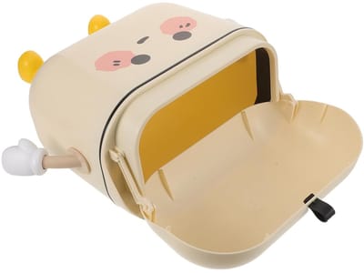 Wandafvalbak met Deksel - Compacte Prullenbak - Ruimtebesparend Afval - Waterdicht Kunststof - 26.5x26x15cm - Beige