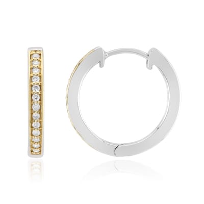 Cavill - 925 Sterling Zilver Gerhodineerde Oorbellen - Afrikaanse I1 G Diamanten 0,156 ct - Elegant Rond Briljant Design - Luxe Pavé