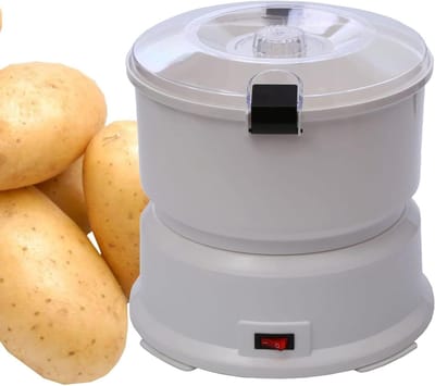 Aardappelschiller Machine - Keukenapparaat Groenten - Snel Groenten Schillen - Multifunctioneel Roterend - 1 kg Capaciteit - Wit