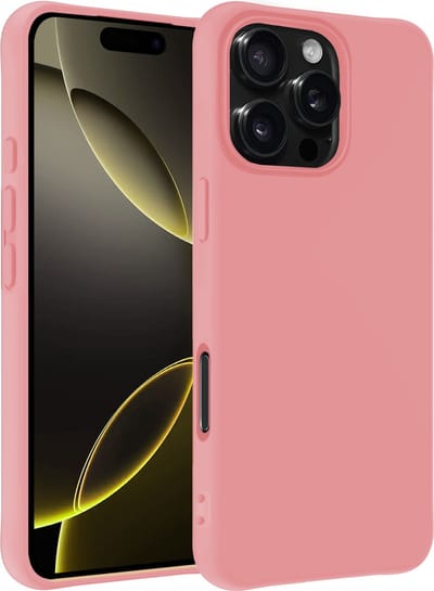 Hoesje - Geschikt voor Apple iPhone 16 Pro - Sterk & Shockproof - Hoes Cover - Siliconen Case - Telefoonhoesjes - Lichtroze