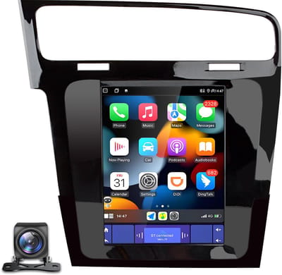 JUNSUN Autoradio - Geschikt voor VW Golf VII MK7 2012-2020 - Android 15- Achteruitrijcamera - Draadloos Carplay & Android Auto - Bluetooth - GPS Navigatie - 6GB+128GB - 9.7 inch HD Touchscreen, DAB, RDS, WIFI & 4G SIM, DSP, SWC, Octa-core processor