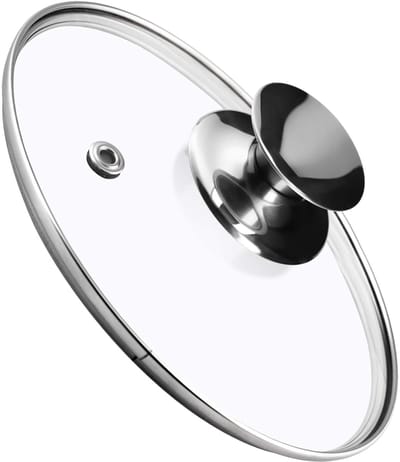 KADAX Pandeksel, universeel deksel van glas met zilveren handgreep, hittebestendig deksel in verschillende maten, pannendeksel, glazen deksel voor pan, pan (16 cm)