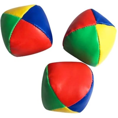 Balles de jonglage en PVC remplies de sacs de sable en cuir lot de 3/6 balles de jonglage balles de cirque 4 panneaux couleurs jouet de sport d'extérieur pour enfants blue