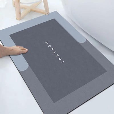 Tapis de Sol Absorbant Simple pour Salle de Bain, Tapis de Sol Antidérapant à Séchage Rapide pour Maison, Toilettes, Tapis en Velours Cristal 60*90cm