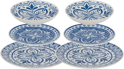 24x secret de gourmet servies set delft - 12-delig - blauw - dinerservies - tafelservies - 4 personen
