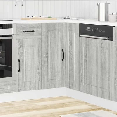 vidaXL - Hoekkeukenonderkast - Kalmar - bewerkt - hout - grijs - sonoma - eiken