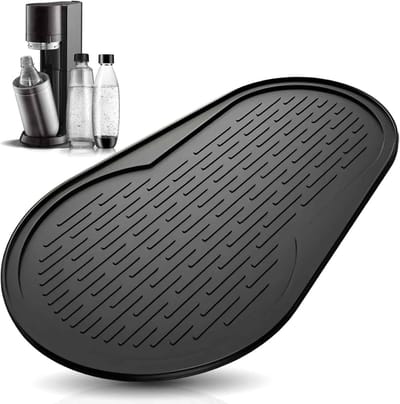 Cosensi - Aftropfmatte - Anti-slip mat - Rutschutz - Zwart - PVC ondergrond - Bescherming voor SodaStream - 30 cm x 18 cm