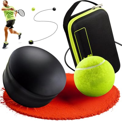 DailySupplies® Tennispaal - Swingball - Tennis Paal Met 2 Ballen - Tennispaal Swingbal - Tennispaal Kinderen En Volwassenen – Tennis Trainer –Zwart met geel