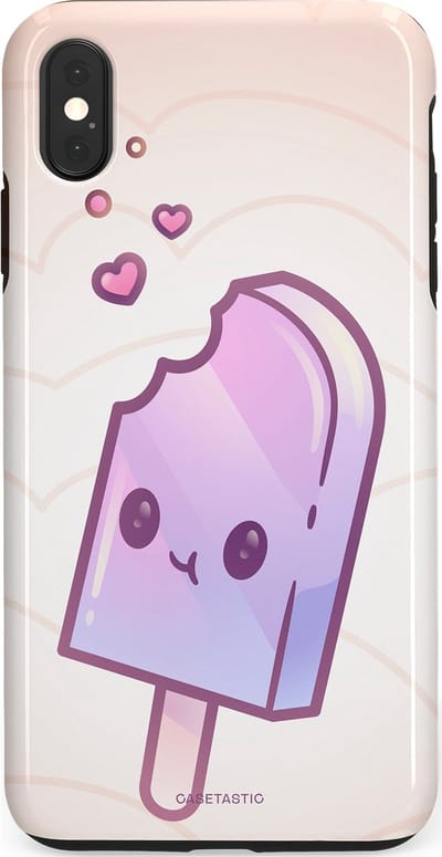 Casetastic Hoesje Geschikt voor Apple iPhone Xs Max - Stijlvolle Beschermende Duo-layer Case - Zacht Paars IJs