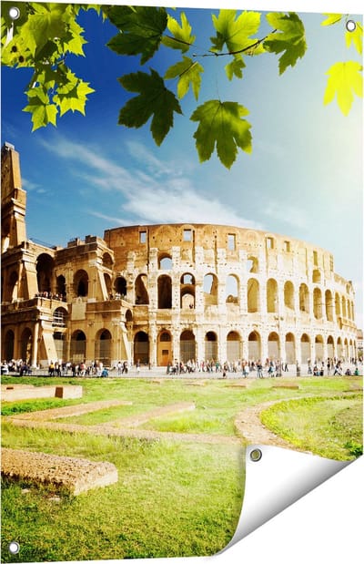 Gards Tuinposter Colosseum in Rome, Itali� - 60x80 cm - Tuindoek - Tuindecoratie - Wanddecoratie buiten - Tuinschilderij