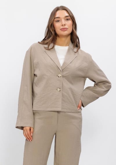 Object Objrini Lo Blazer Blazers Dames - Beige - Maat 36